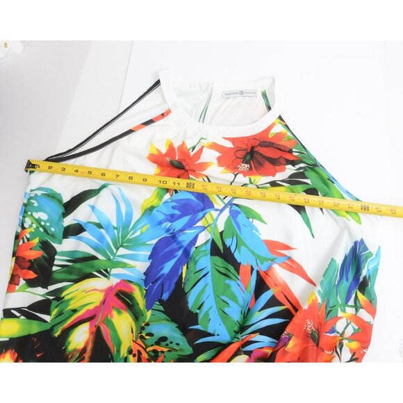 Signature Collection Plus Size 2X Floral Hawaiian Summer Tank Maxi Dress Colorfu - Picture 7 of 10